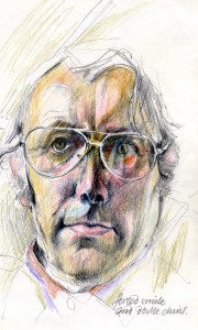 1979 self portrait, forced smile and double chins